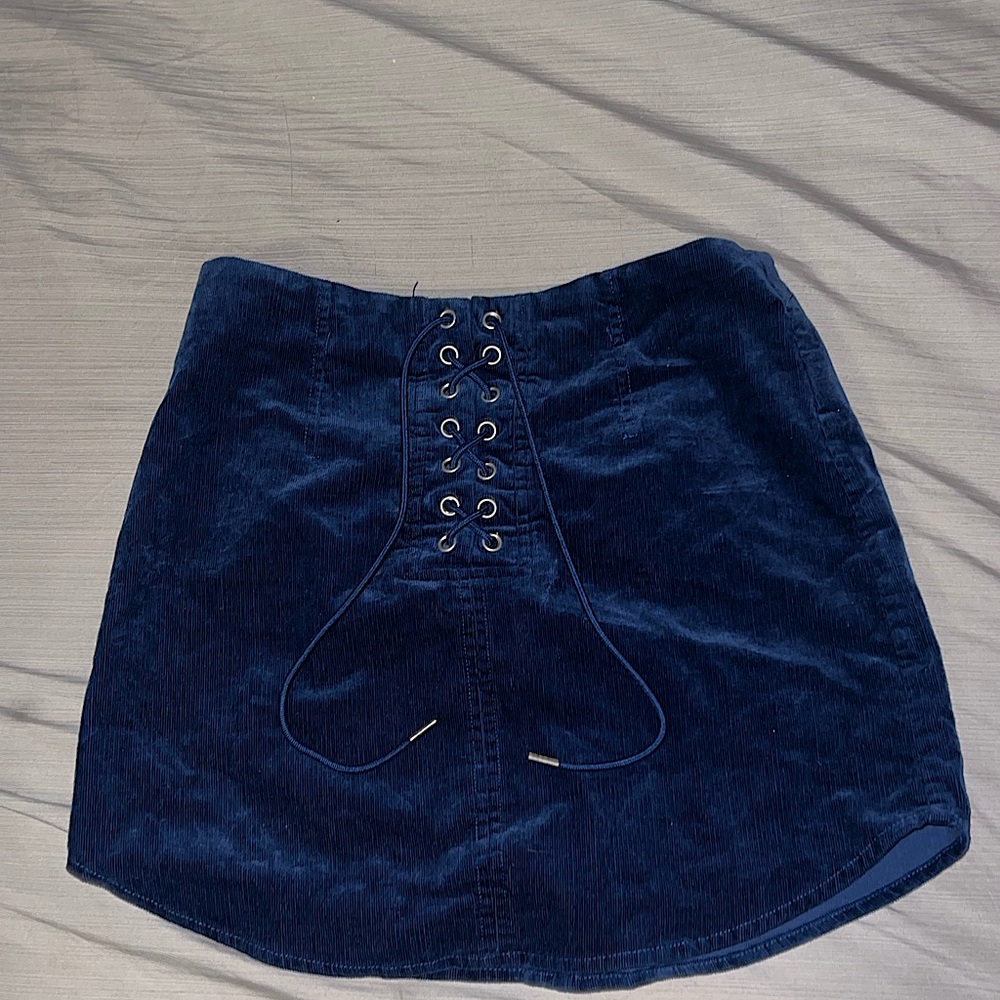 Suede Navy Blue Skirt